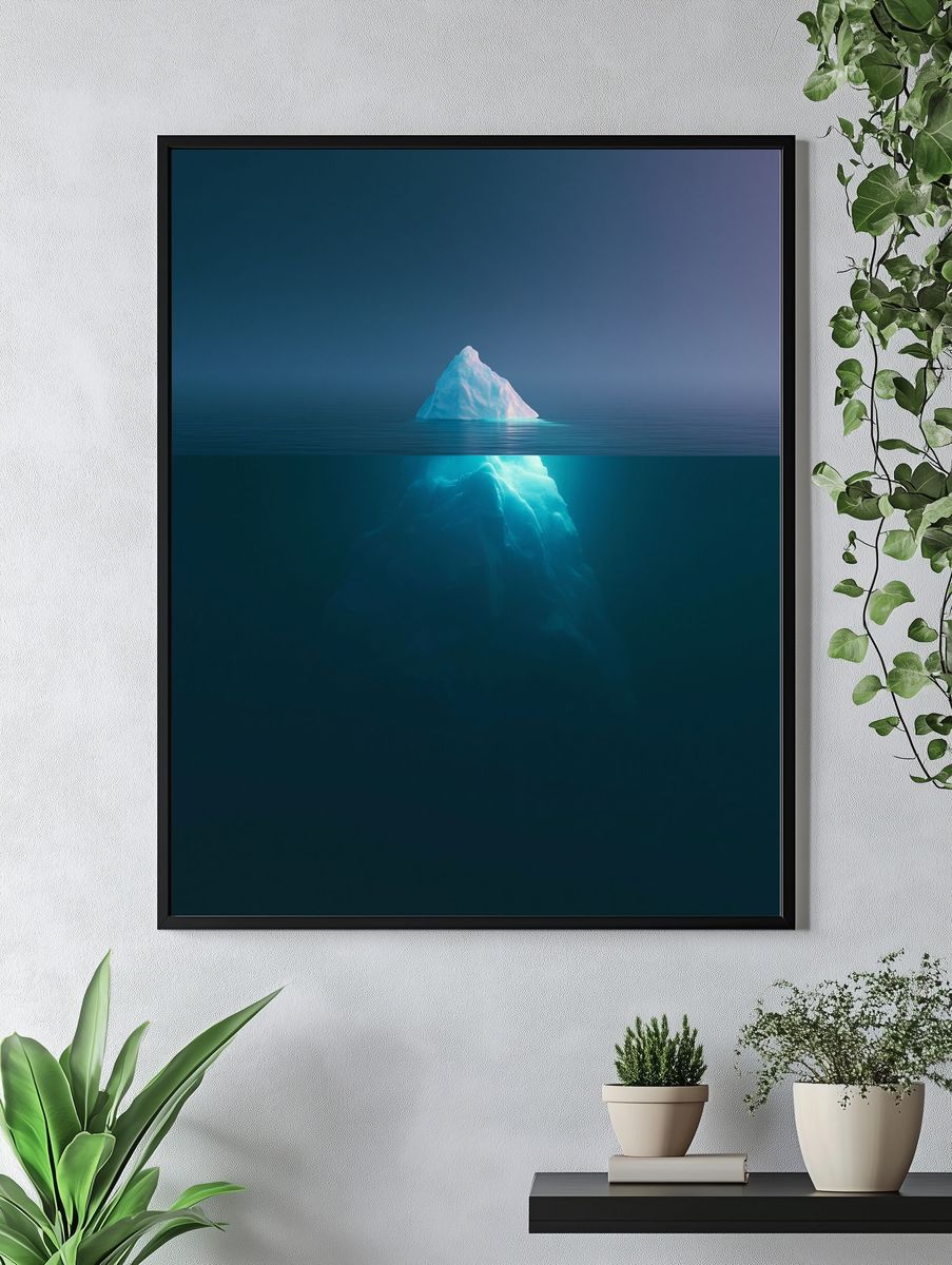 Iceberg Horizon Abstract Print. — room view 4