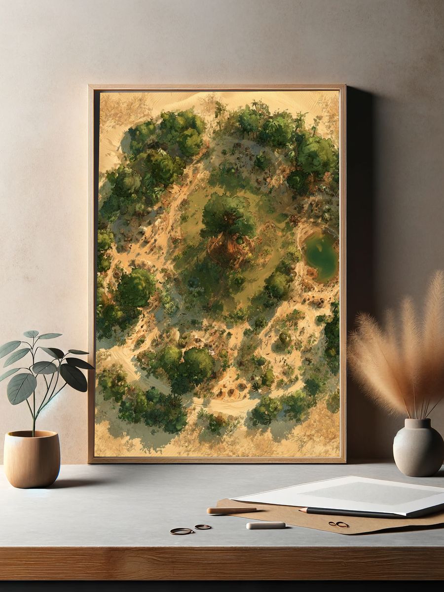 Desert Oasis Landscape Print. — room view 2
