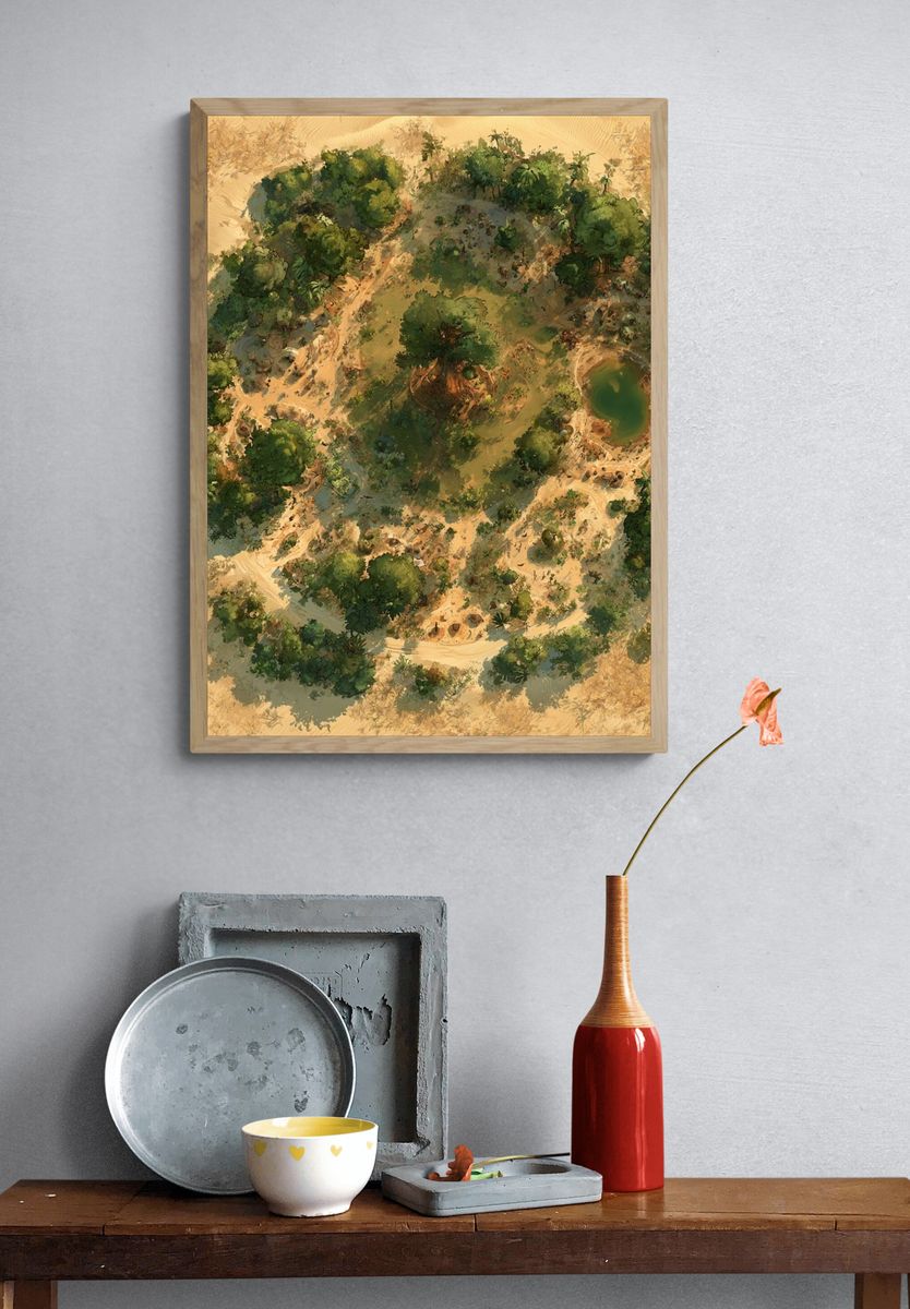 Desert Oasis Landscape Print. — room view 3