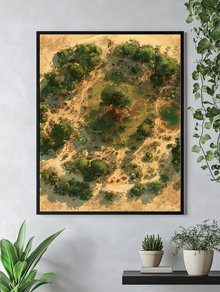 Desert Oasis Landscape Print. — room view 4