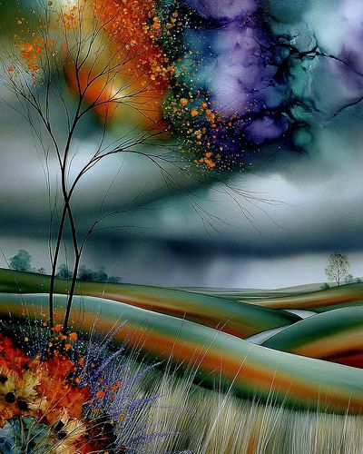 Dreamscape Landscape Abstract Print. poster