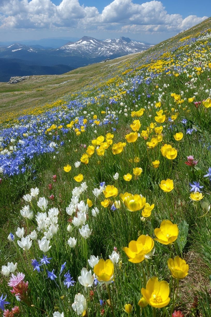Alpine Wildflower Meadow Nature Print. poster — nature art