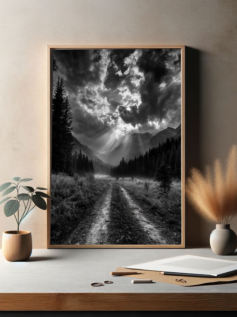 Misty Mountain Valley Photography Poster. — room view 2