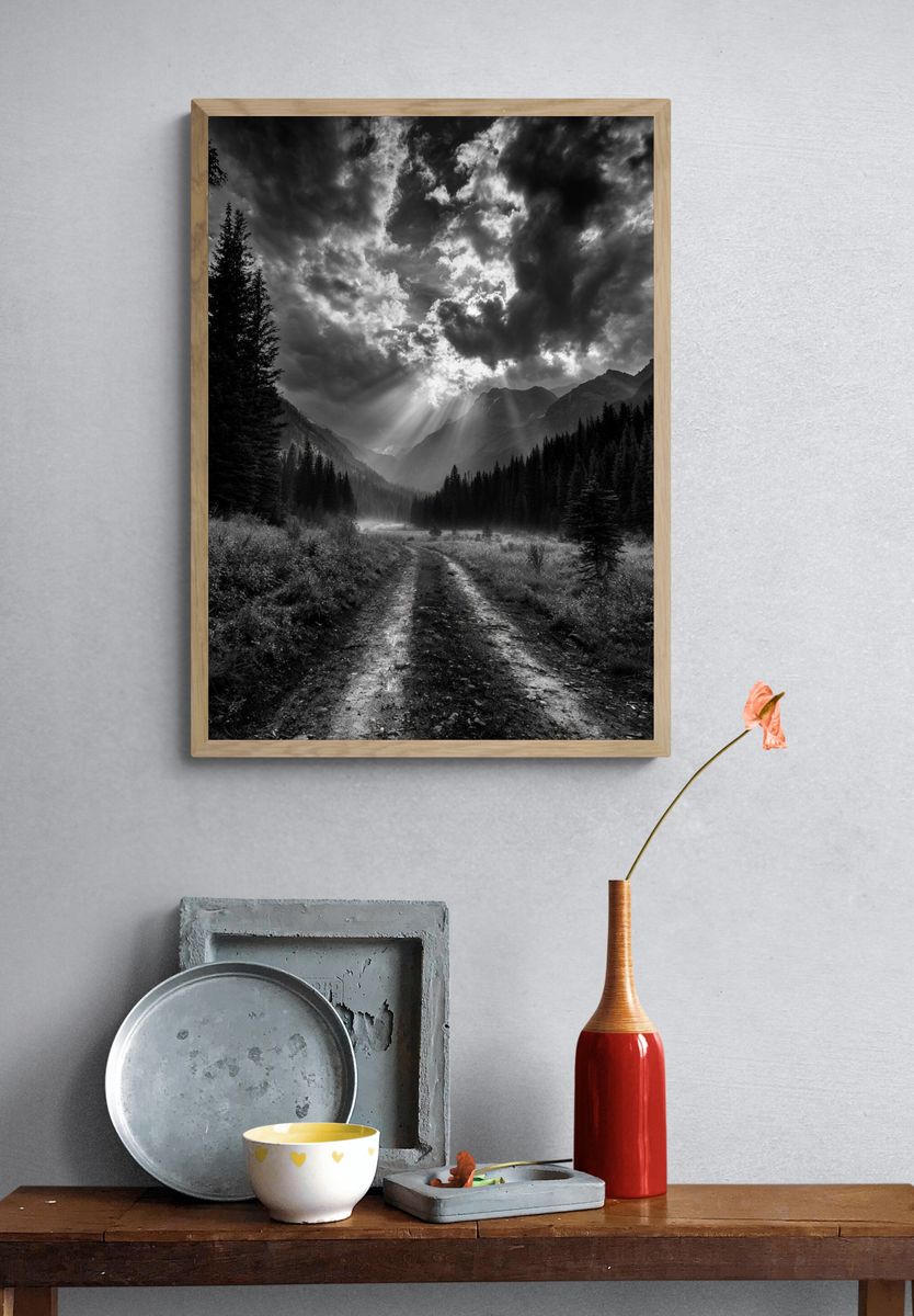 Misty Mountain Valley Photography Poster. — room view 3