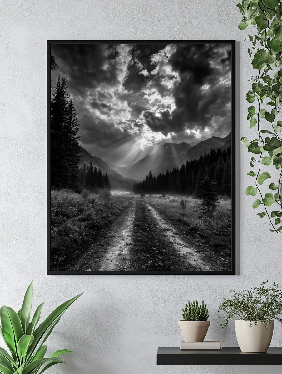 Misty Mountain Valley Photography Poster. — room view 4