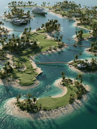 Tropical Island Golf Resort Poster. poster
