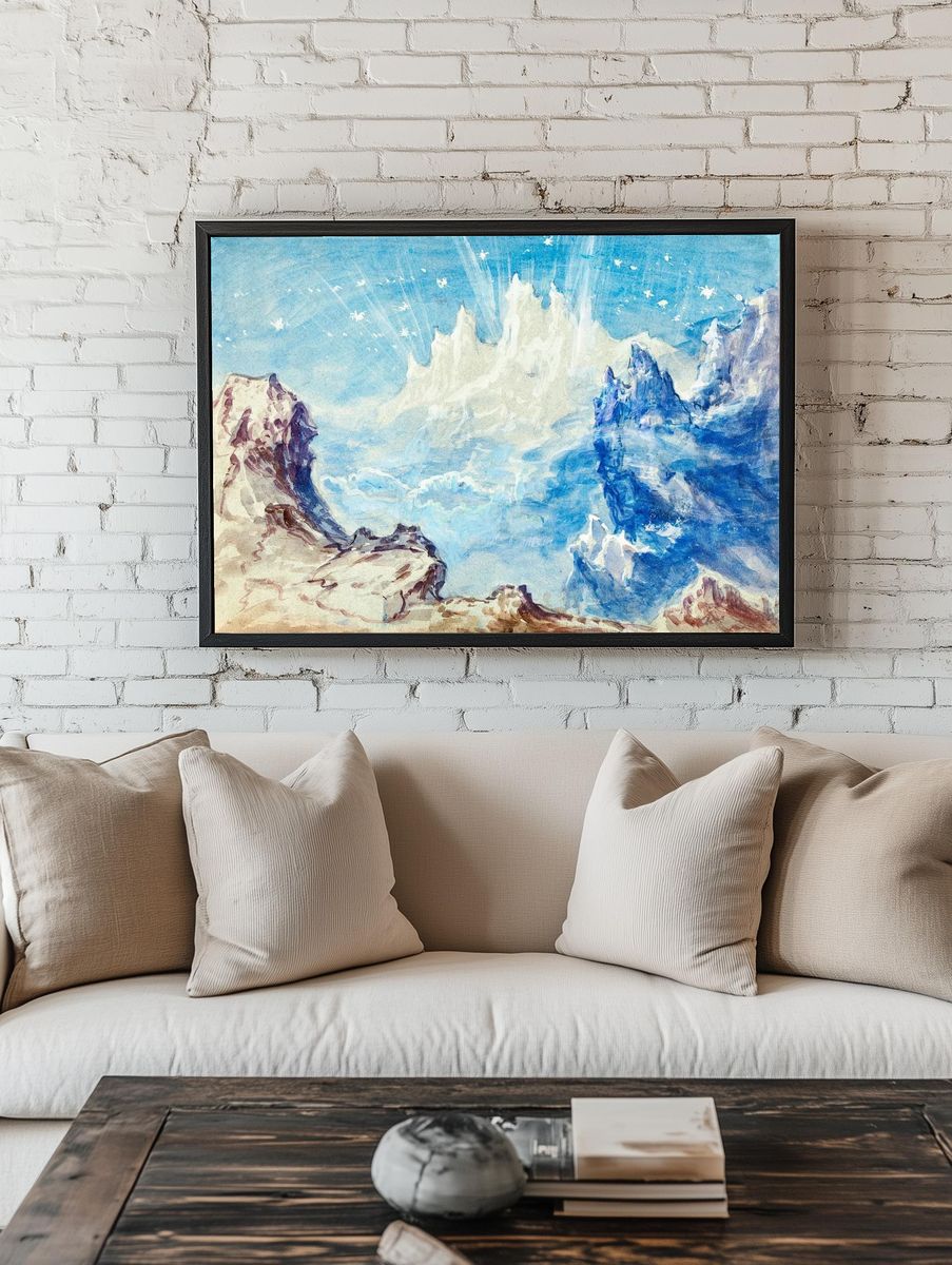 Fantastic mountainous landscape starry sky. — room view 1