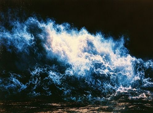 Blue Ocean Wave Abstract Print. poster detail