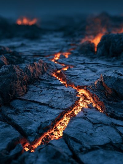 Lava Crack Landscape Print. poster