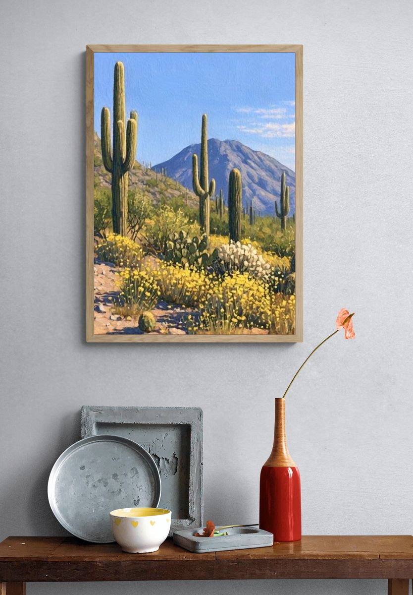 Desert Saguaro Landscape Print. — room view 3
