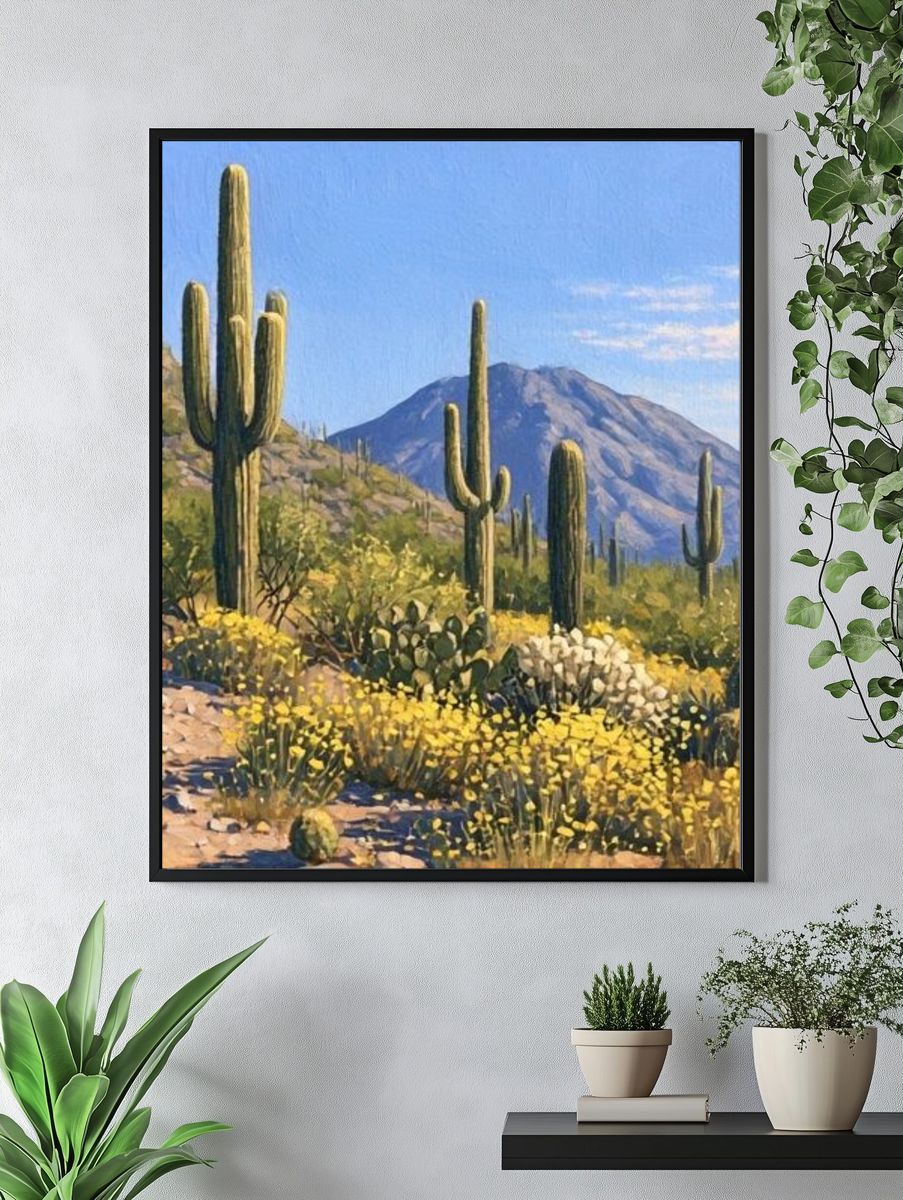 Desert Saguaro Landscape Print. — room view 4