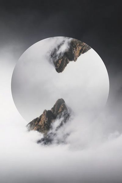 Misty Julian Alps peak round.