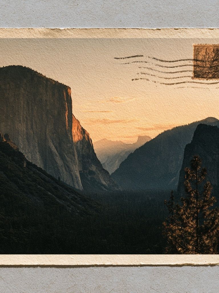 Yosemite Sunset Landscape Print. poster — nature art