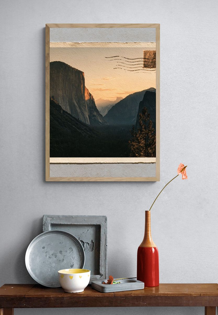 Yosemite Sunset Landscape Print. — room view 3