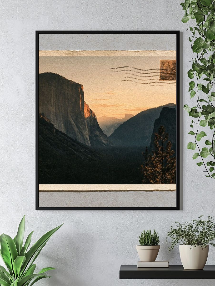 Yosemite Sunset Landscape Print. — room view 4