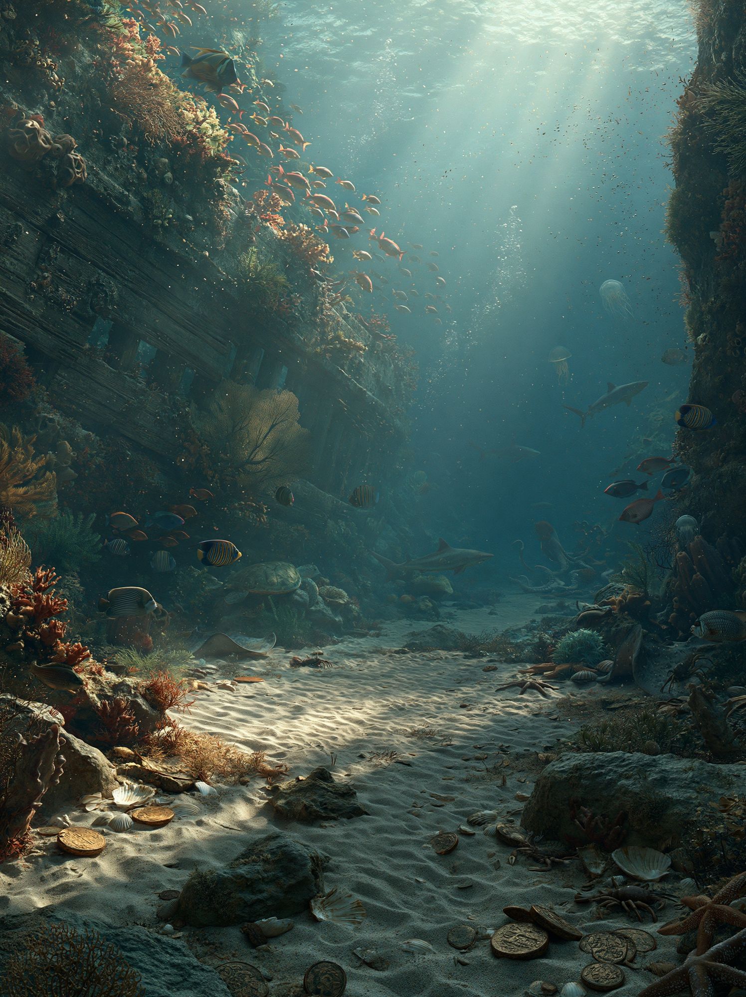 Underwater Reef Canyon Poster. poster detail
