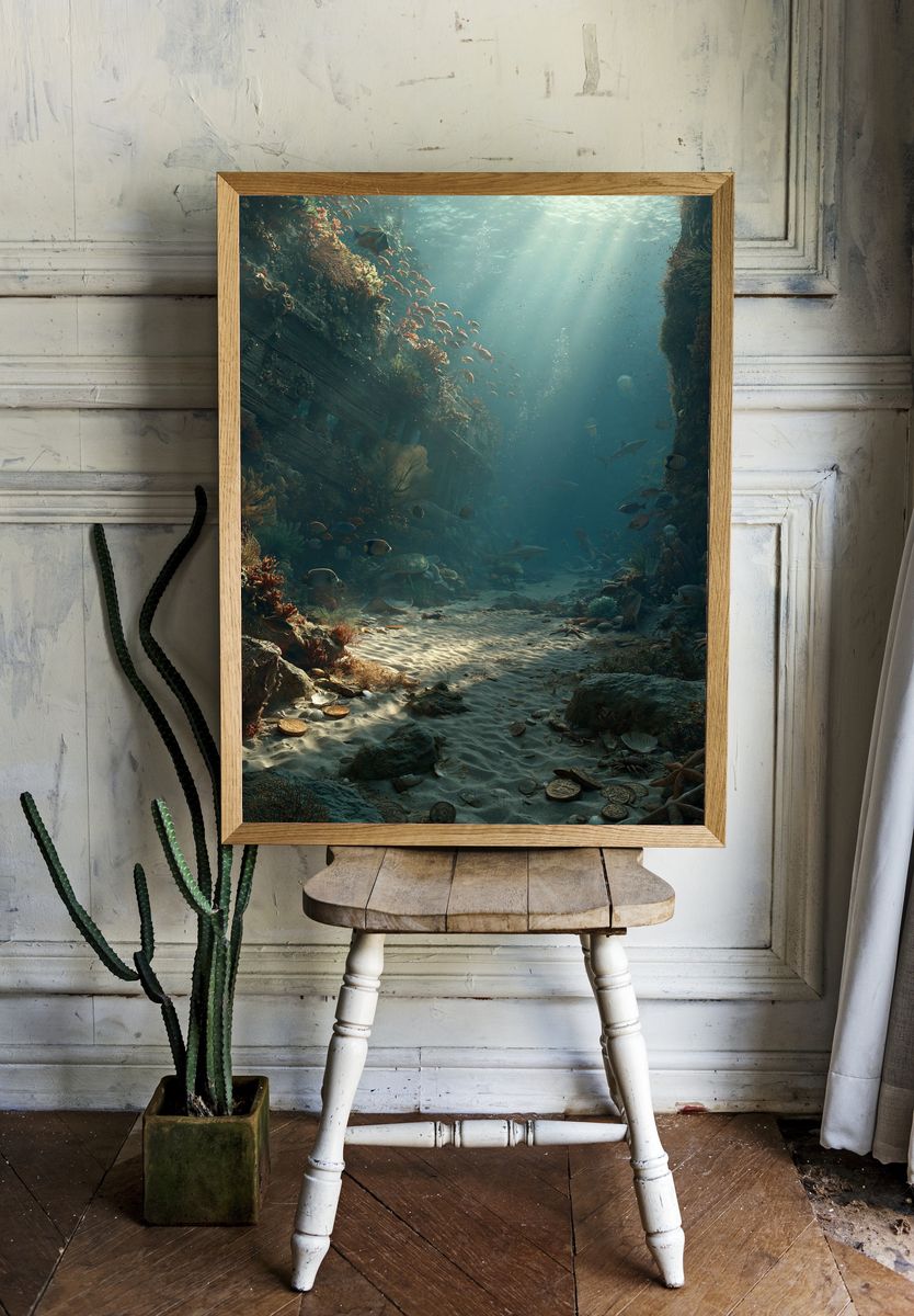 Underwater Reef Canyon Poster. — room view 1