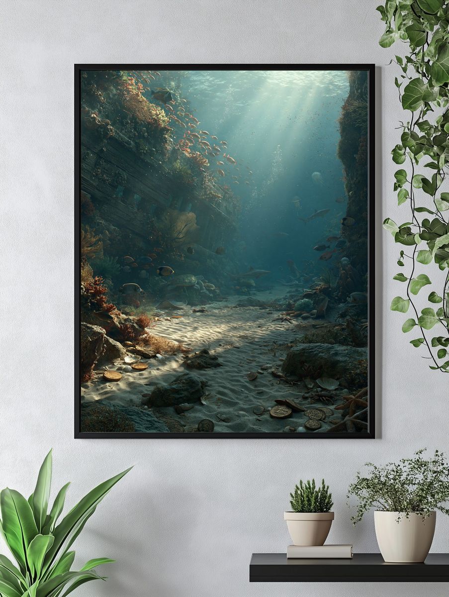Underwater Reef Canyon Poster. — room view 4