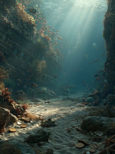 Underwater Reef Canyon Poster. poster