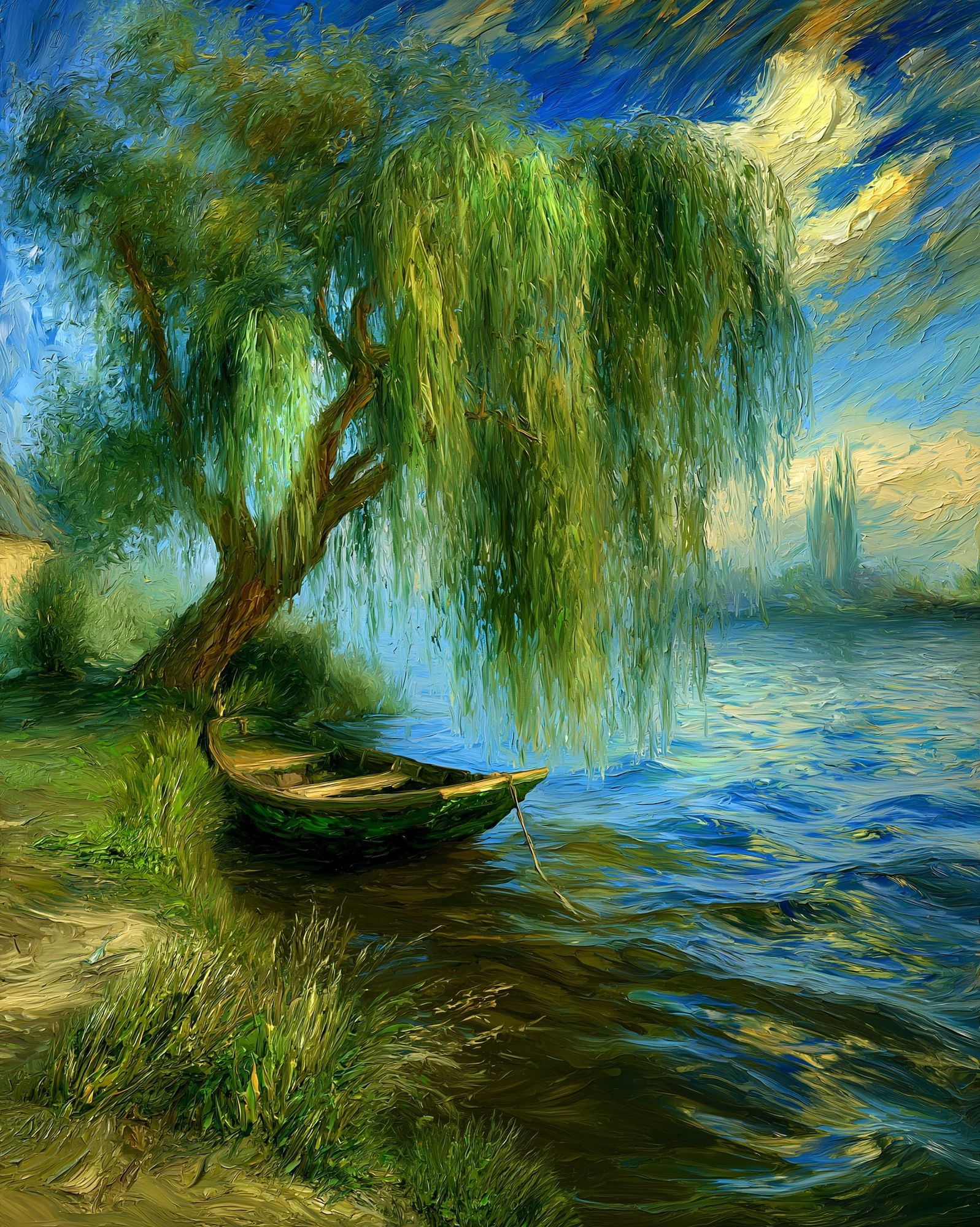 Willow River Landscape Print. poster detail