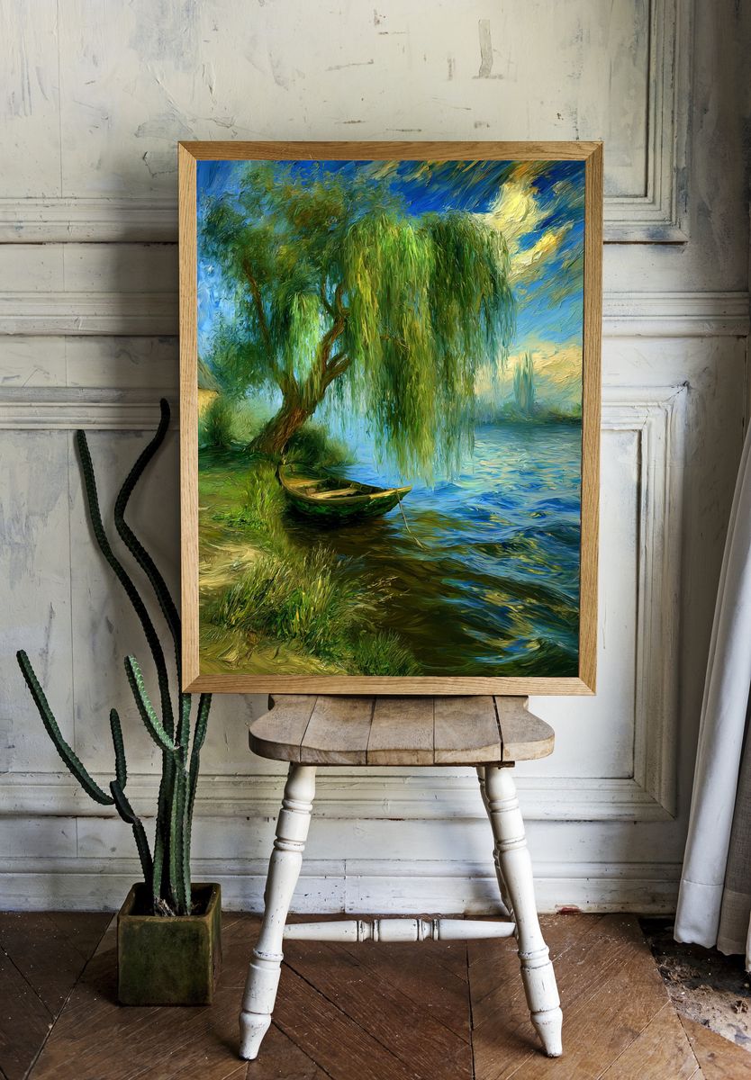 Willow River Landscape Print. room preview