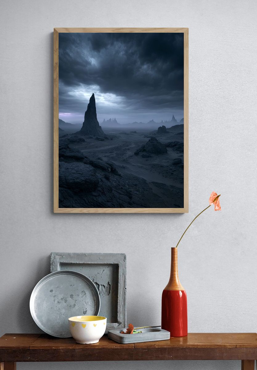 Stormy Alien Landscape Poster. — room view 3