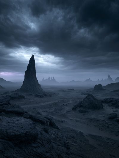 Stormy Alien Landscape Poster.