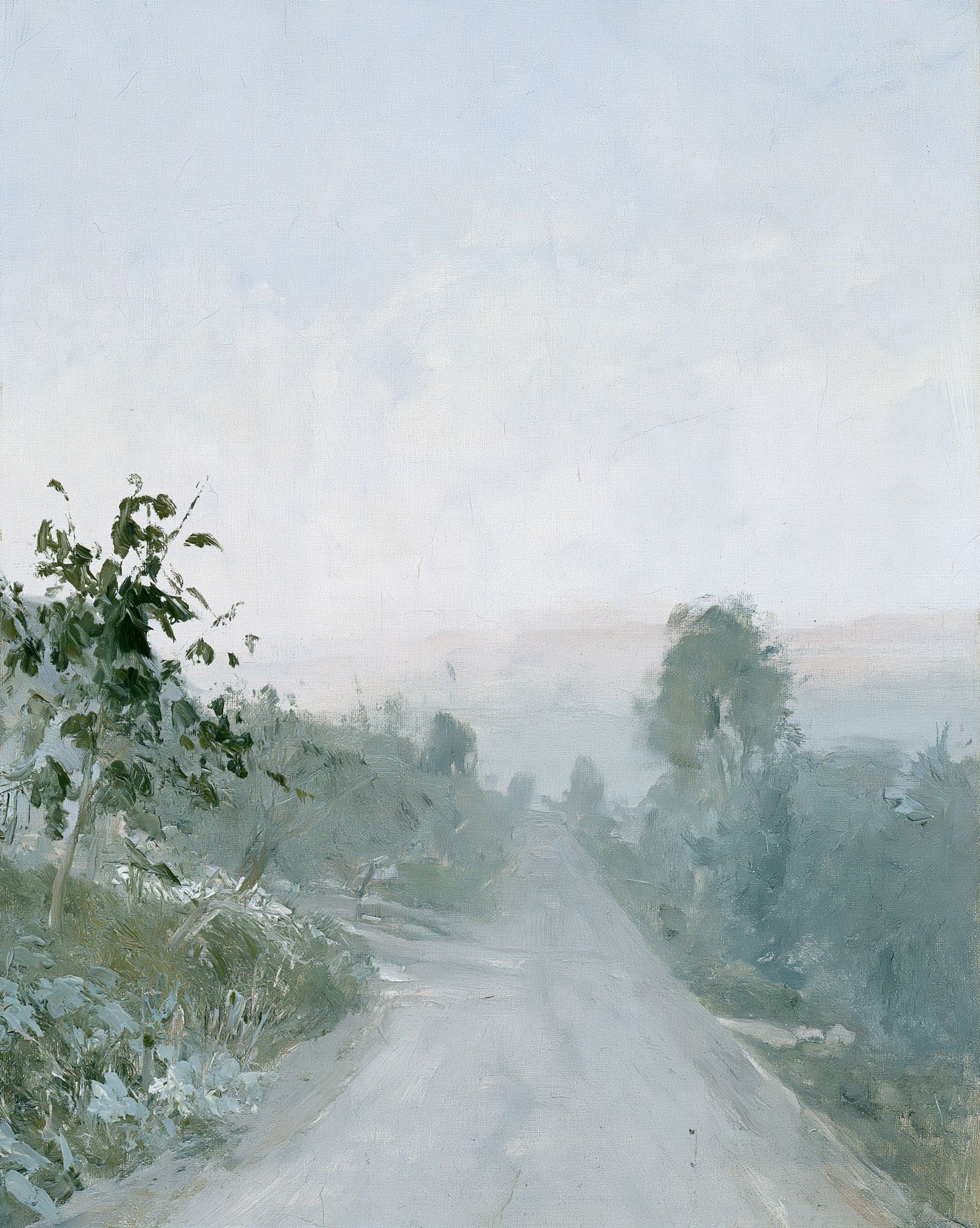 Misty Country Road Landscape Print. poster detail