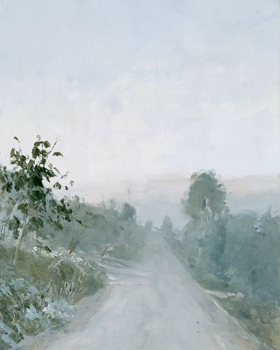Misty Country Road Landscape Print.