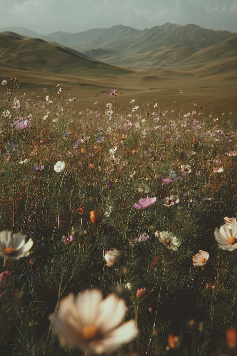Wildflower Meadow Landscape Poster. poster detail