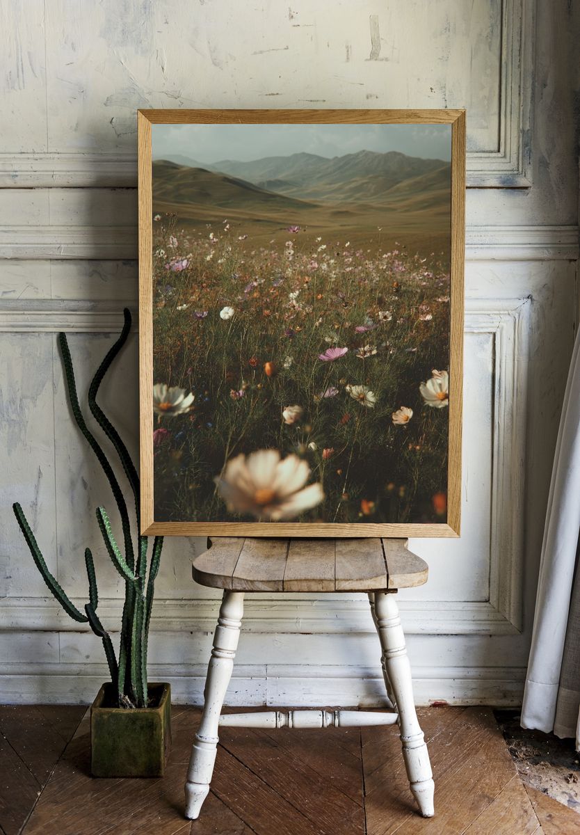 Wildflower Meadow Landscape Poster. — room view 1
