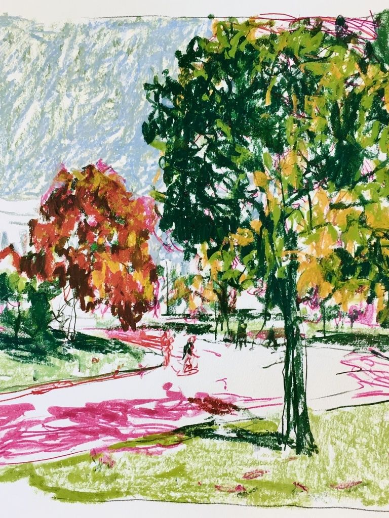 Autumn Park Sketch Poster. poster — nature art