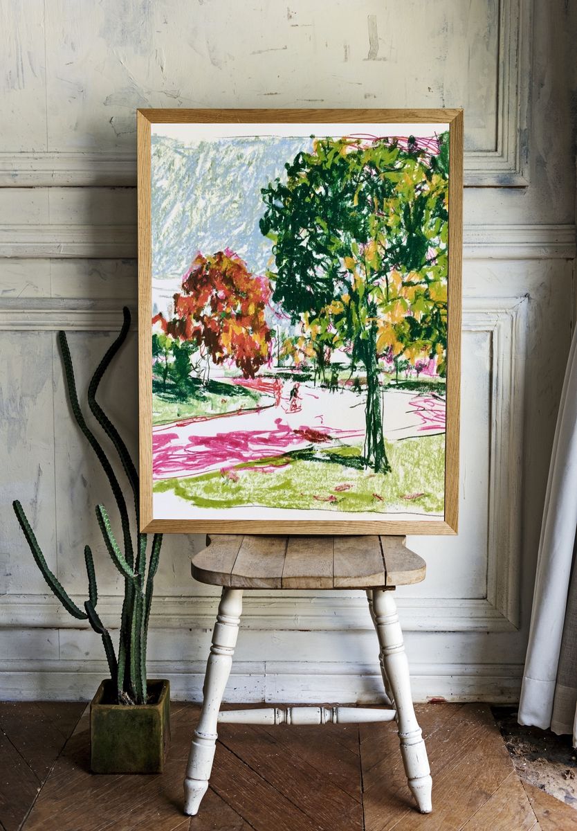 Autumn Park Sketch Poster. room preview
