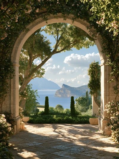 Mediterranean Garden Arch Poster.