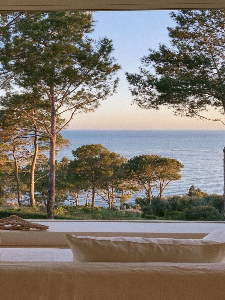 Coastal Pines Sea View Poster. poster detail