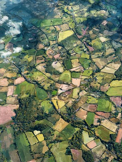 Patchwork Farmland Abstract Poster