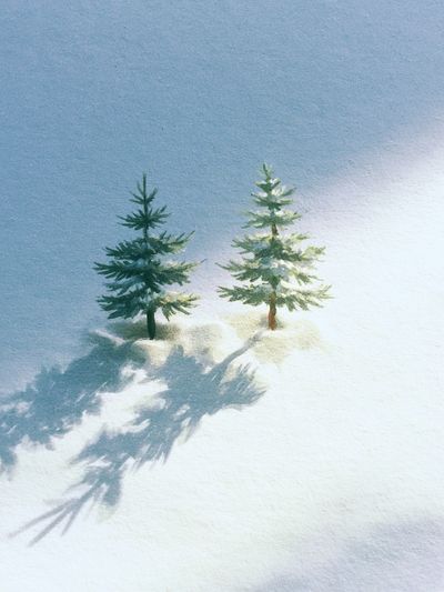 Snowy Pines Watercolor Print.