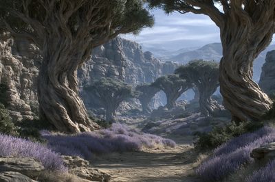 Mystic Canyon Grove Landscape Print.