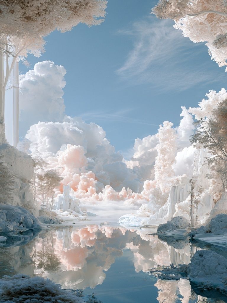 Dreamy Cloudscape Landscape Print. poster — nature art