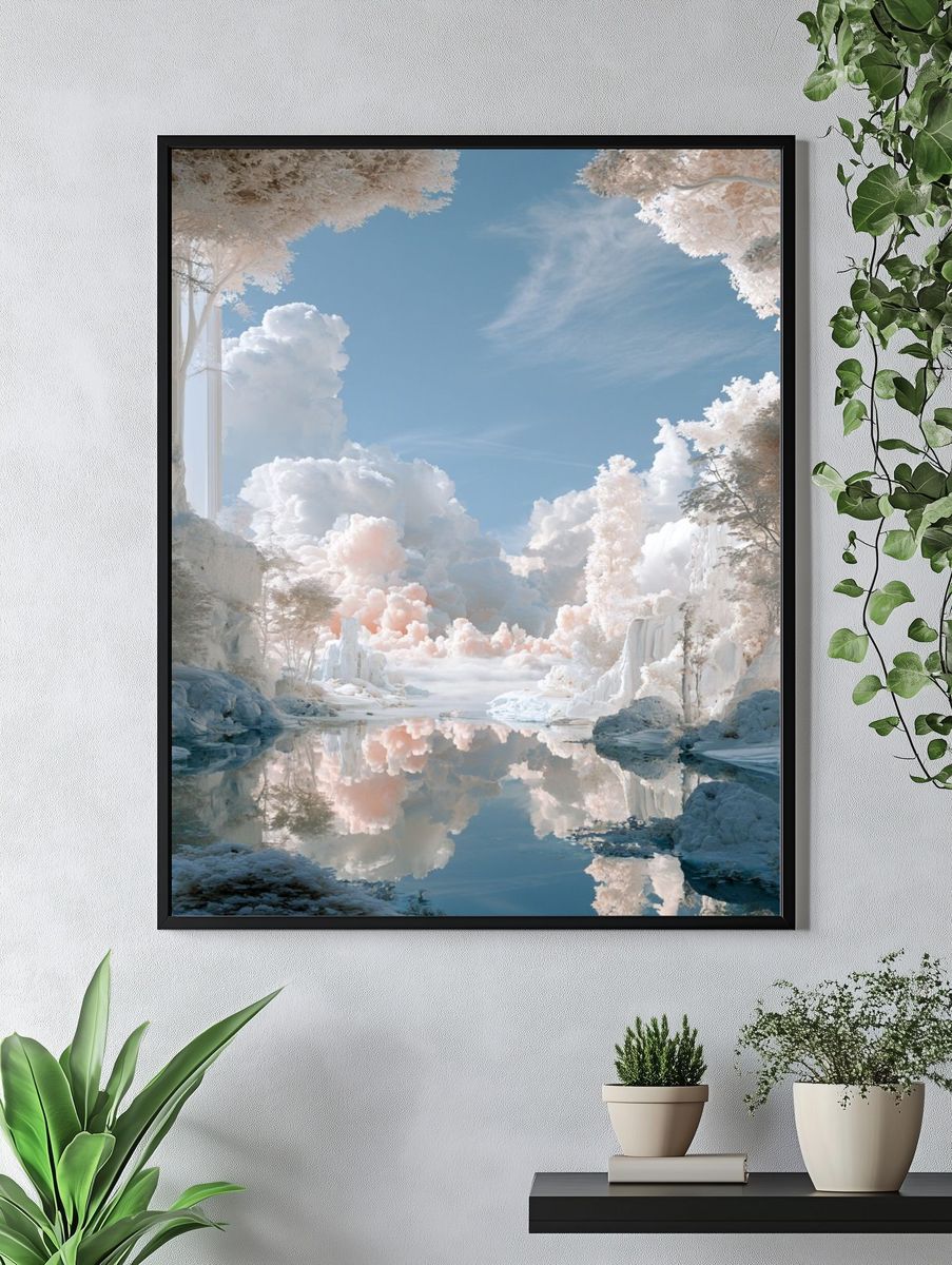 Dreamy Cloudscape Landscape Print. — room view 4