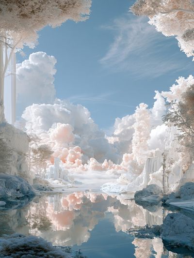 Dreamy Cloudscape Landscape Print. poster