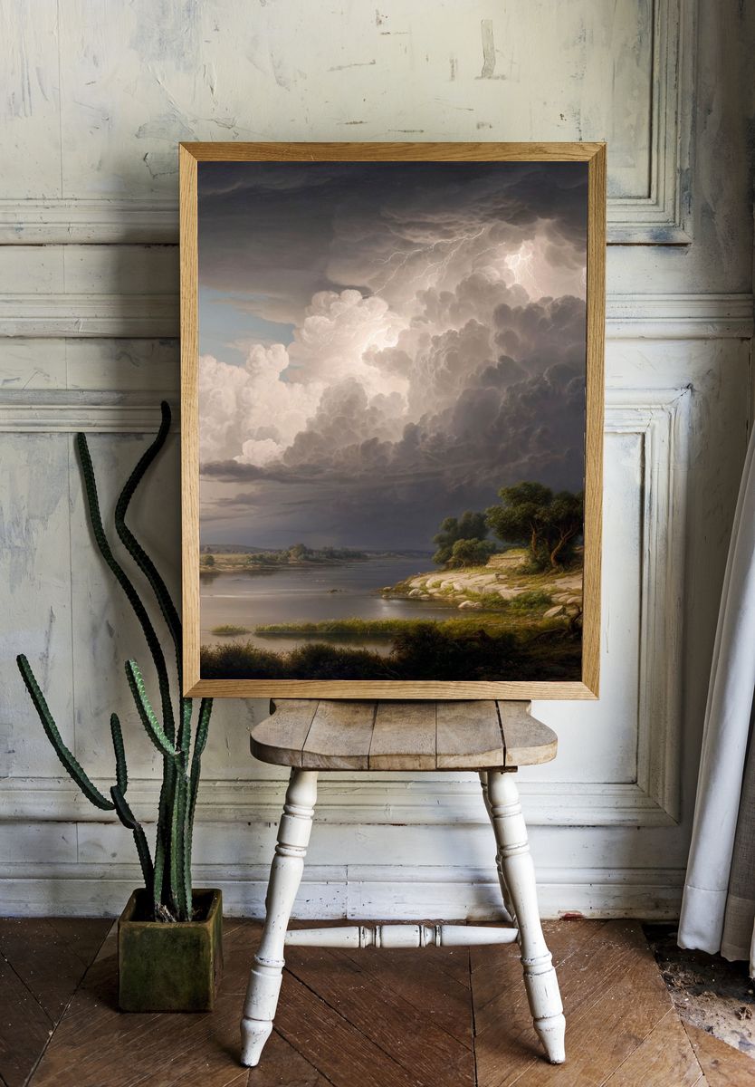 Stormy River Landscape Fine-Art Print. — room view 1