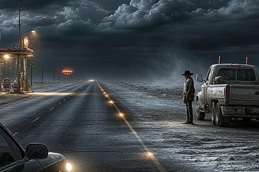 Desert Highway Storm Poster. poster detail