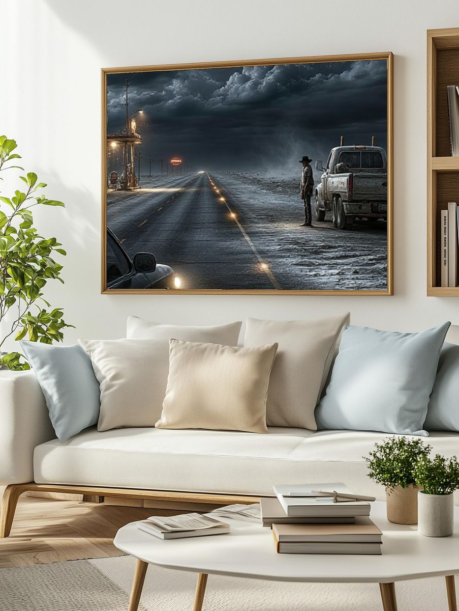 Desert Highway Storm Poster. — room view 2