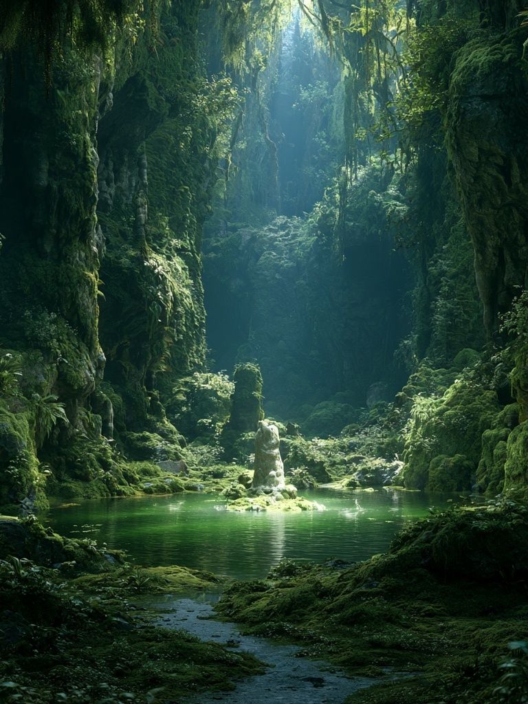 Emerald Cave Forest Print. poster — nature art