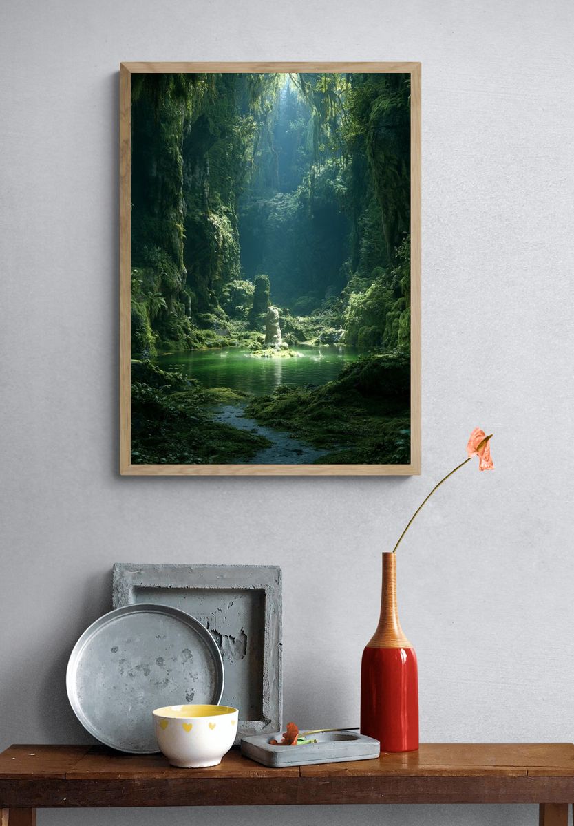 Emerald Cave Forest Print. — room view 3