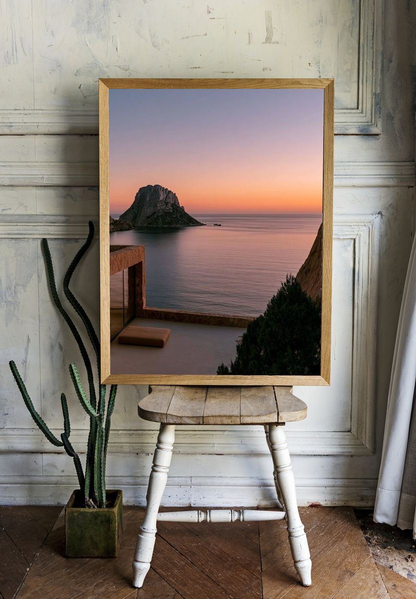Ibiza Sunset Seascape Photography Poster. — room view 1