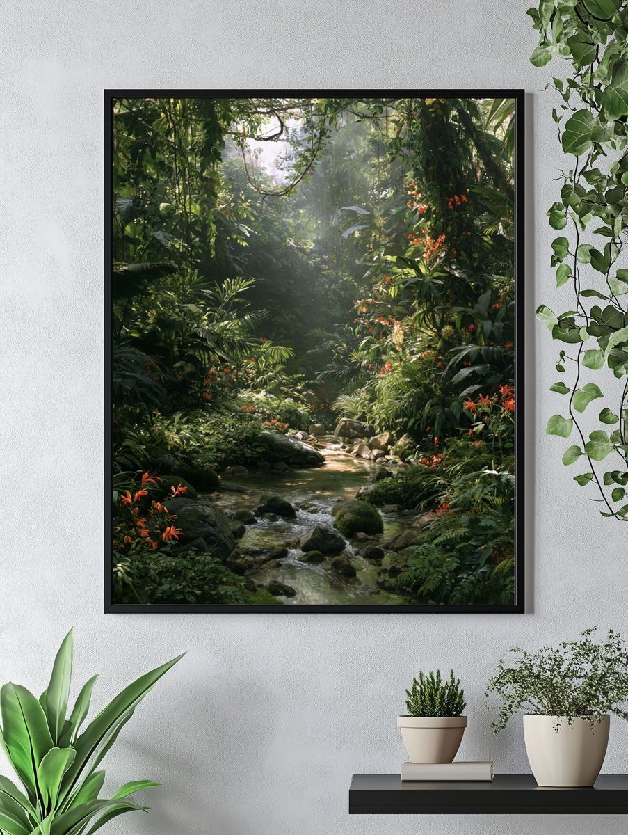 Tropical Jungle Stream Poster. — room view 4