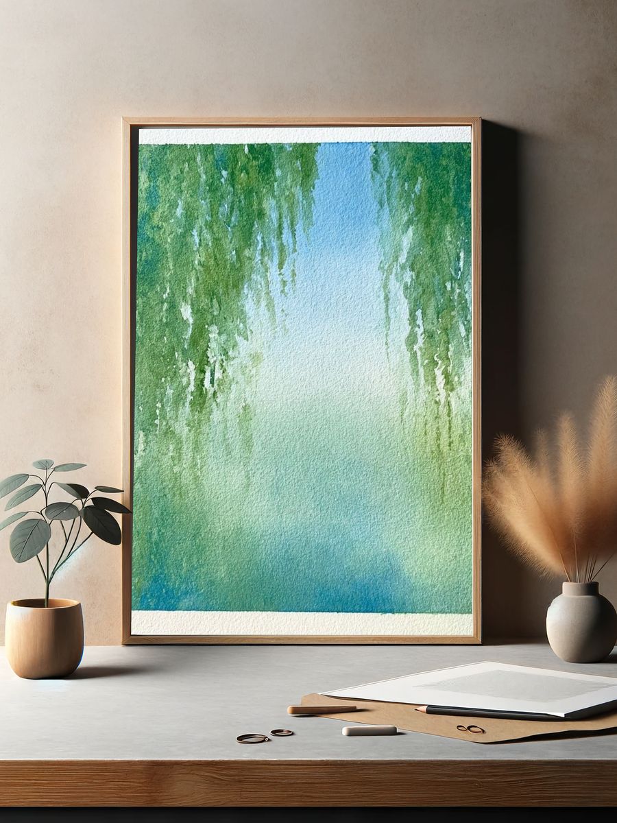 Willow Grove Watercolor Print. — room view 2