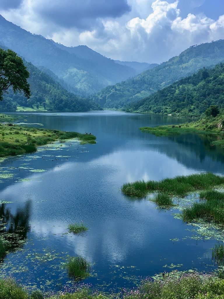 Misty Mountain Lake Nature Poster. poster — nature art